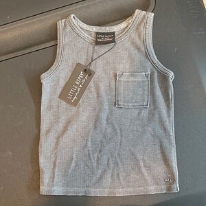 Little Bipsy Ribbed Acid Wash Gray Tank